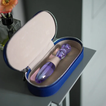 Cecii glass dildo by Biird in case