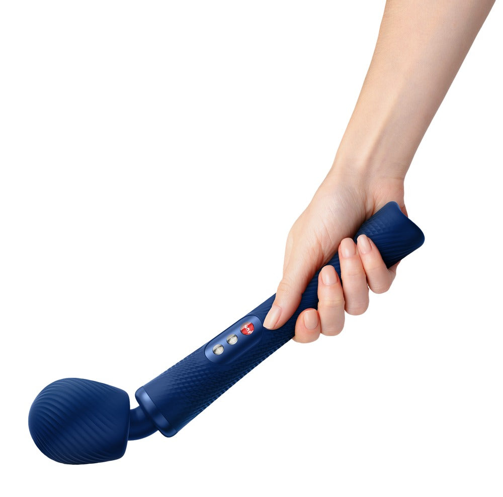 Wand vibrator VIM by Fun Factory Blue with hand