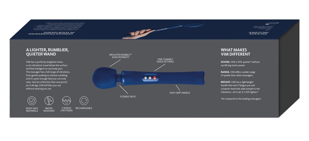 Wand vibrator VIM by Fun Factory Blue Packaging