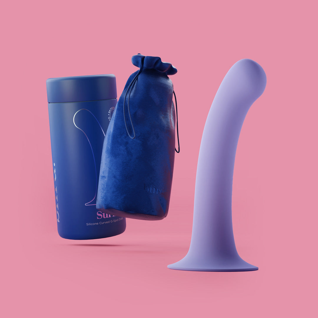 Surii flexible Dildo by Biird in purple with packaging