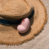 Clitoral vibrator and satisfyer suction Namii by Biird in pink with hat