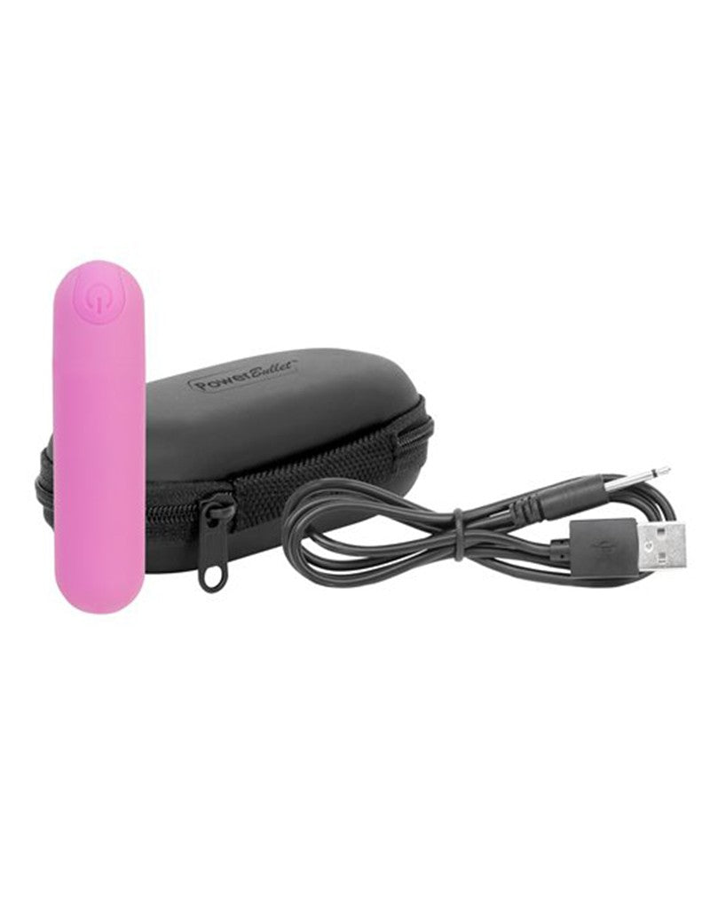 Essentiel Bullet vibrator by Powerbullet in color pink with case