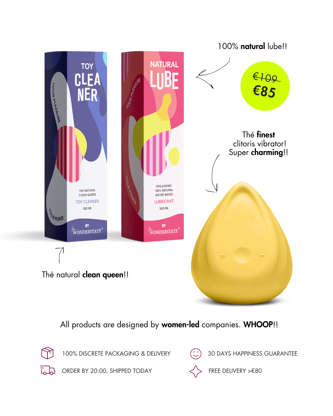 Wonderstate Self-Care Kit Evii with Natural Lube and Toy Cleaner