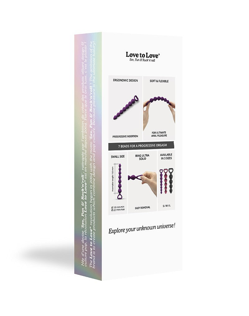 Wonderstate Sexual Wellness Anal Beads Small by Love to Love packaging back